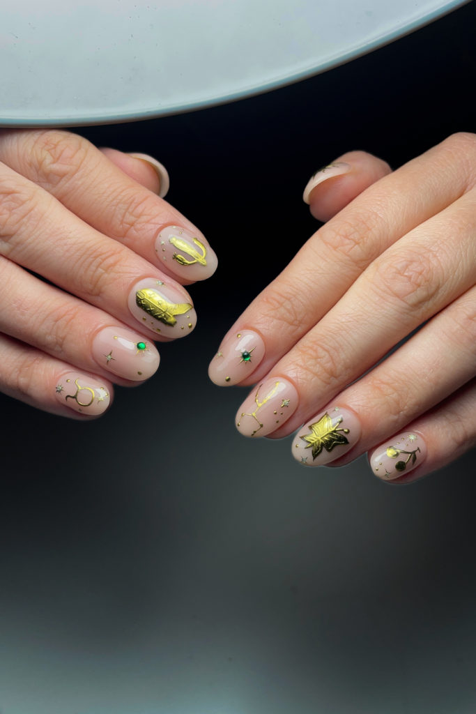 Taurus themed nails