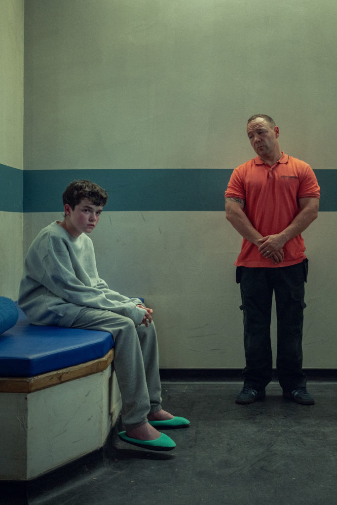 Owen Cooper as Jamie Miller & Stephen Graham as Eddie Miller in Adolescence