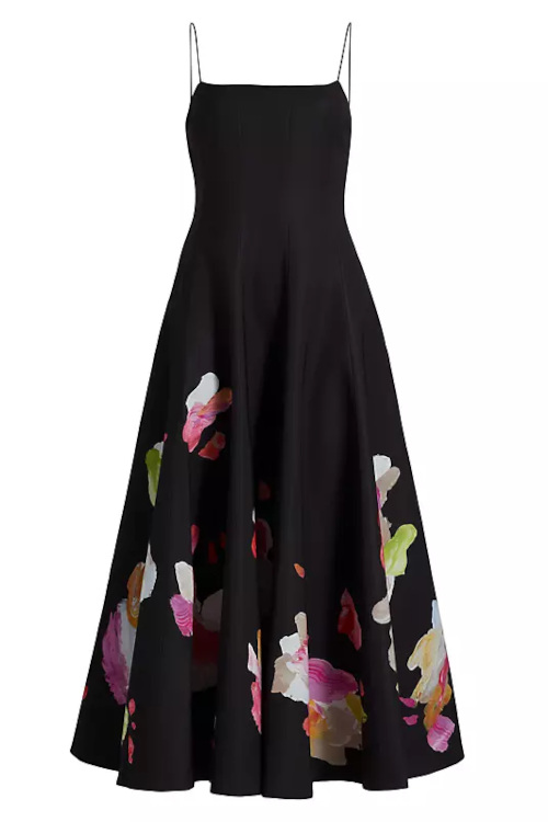 Black dress with flower design