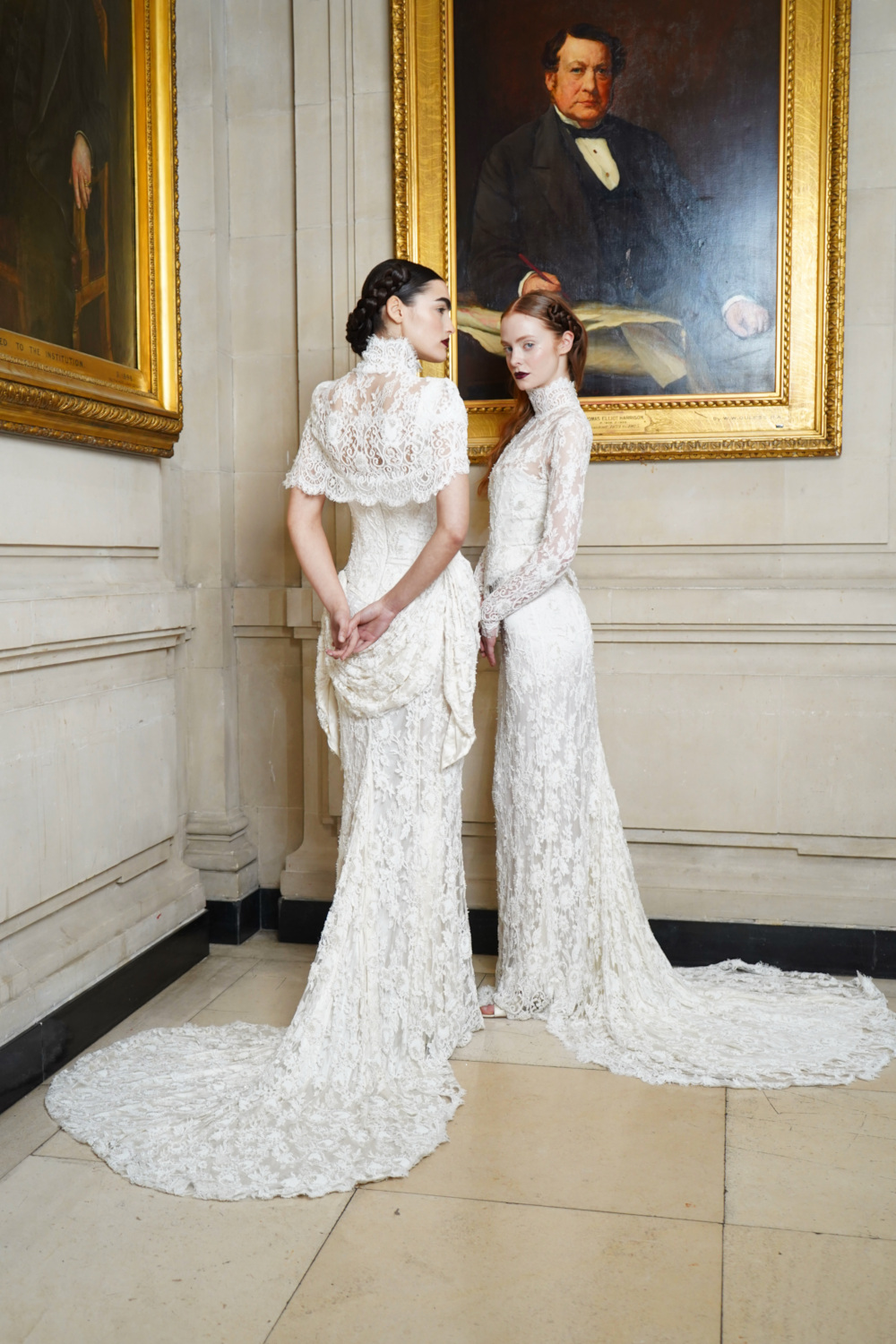 Women in wedding dresses