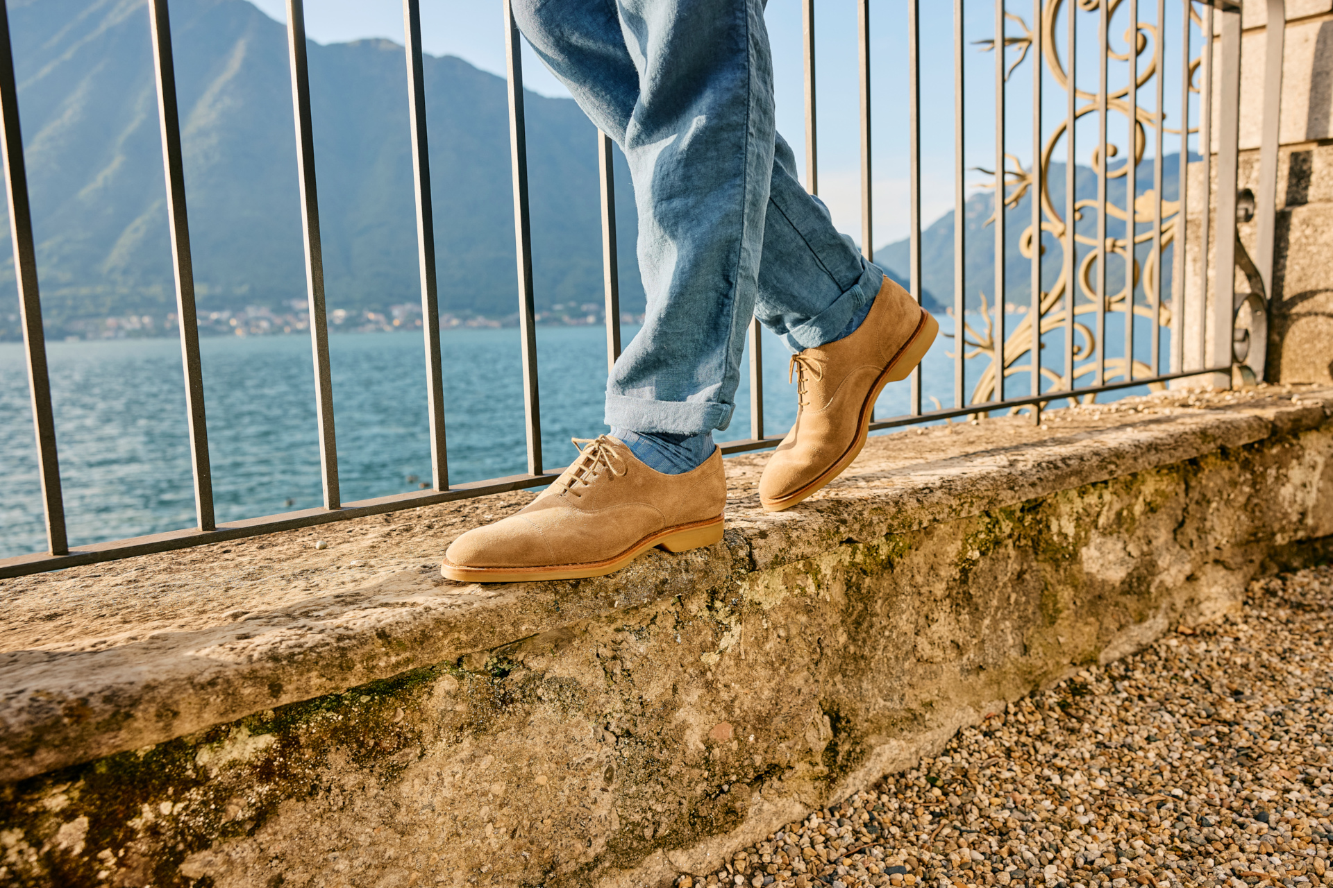 Close up of person walking on wall | Crockett & Jones Spring/Summer 2025