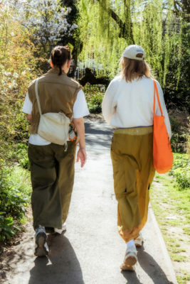 Two women on an urban hike