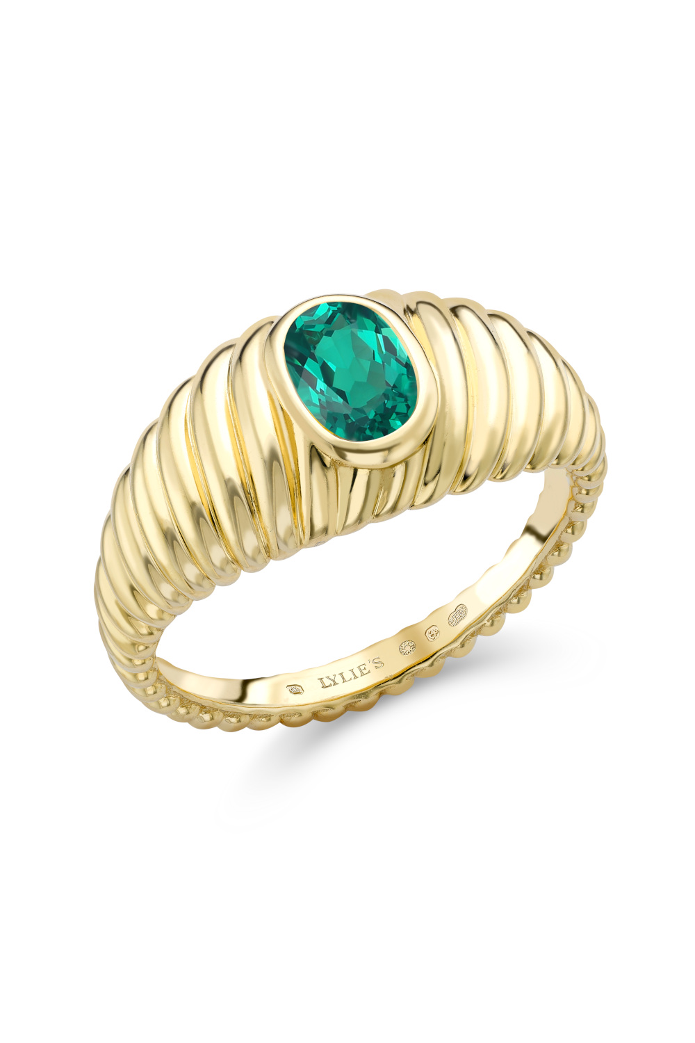 Gold ring with green stone | coloured engagement rings