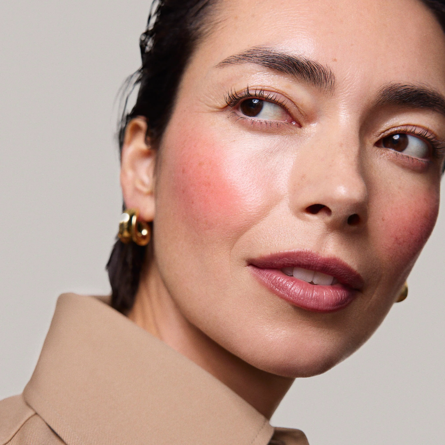 Woman wearing blush