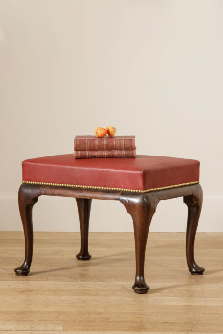 Red antique foot stool