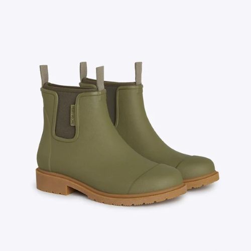 A pair of short green wellies