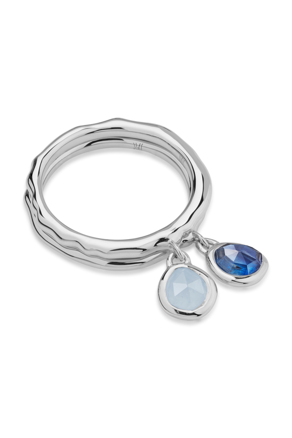 Silver ring with charms