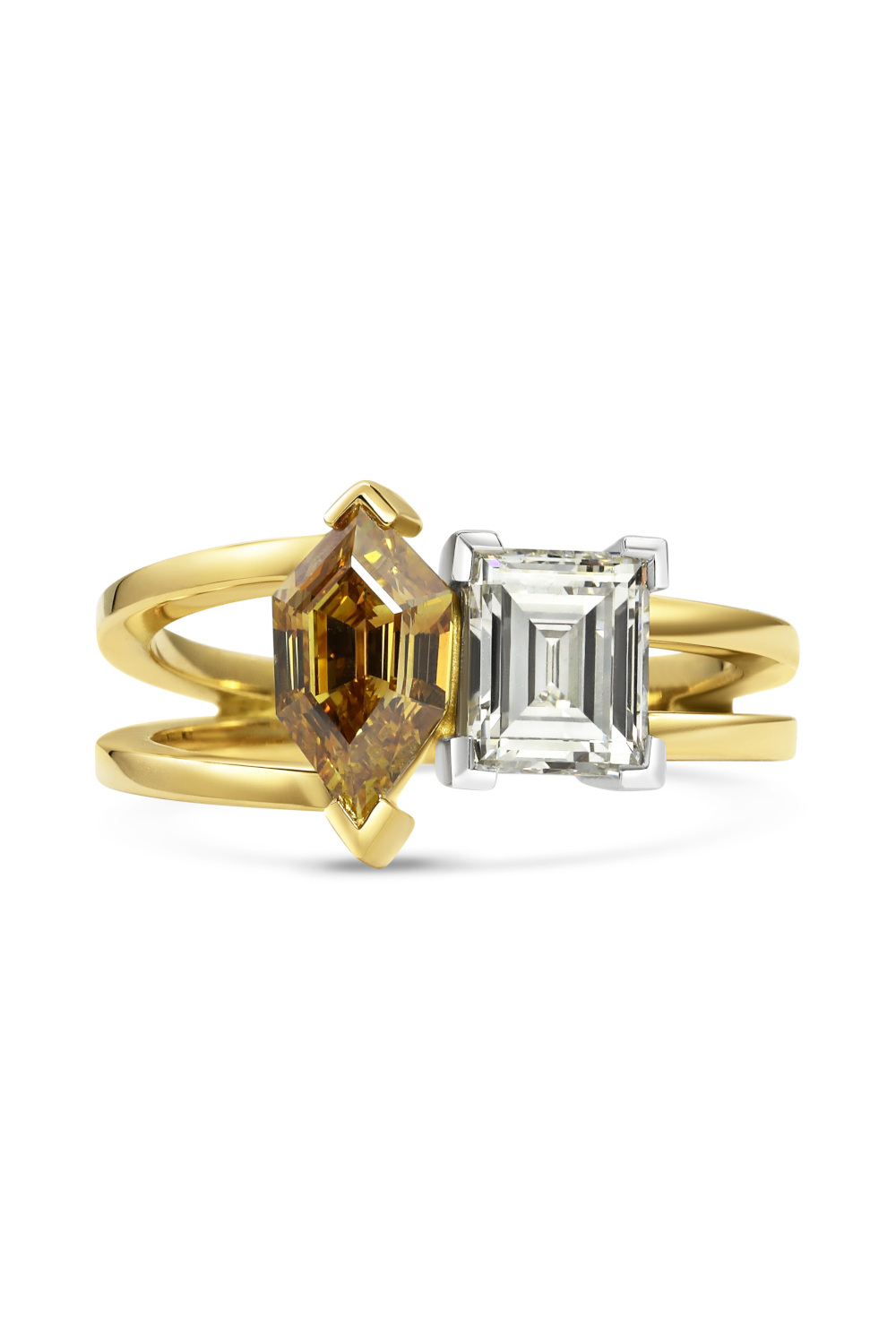 Toi et moi ring | coloured engagement ring