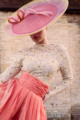 Woman in pink occasionwear