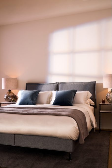Neatly made bed