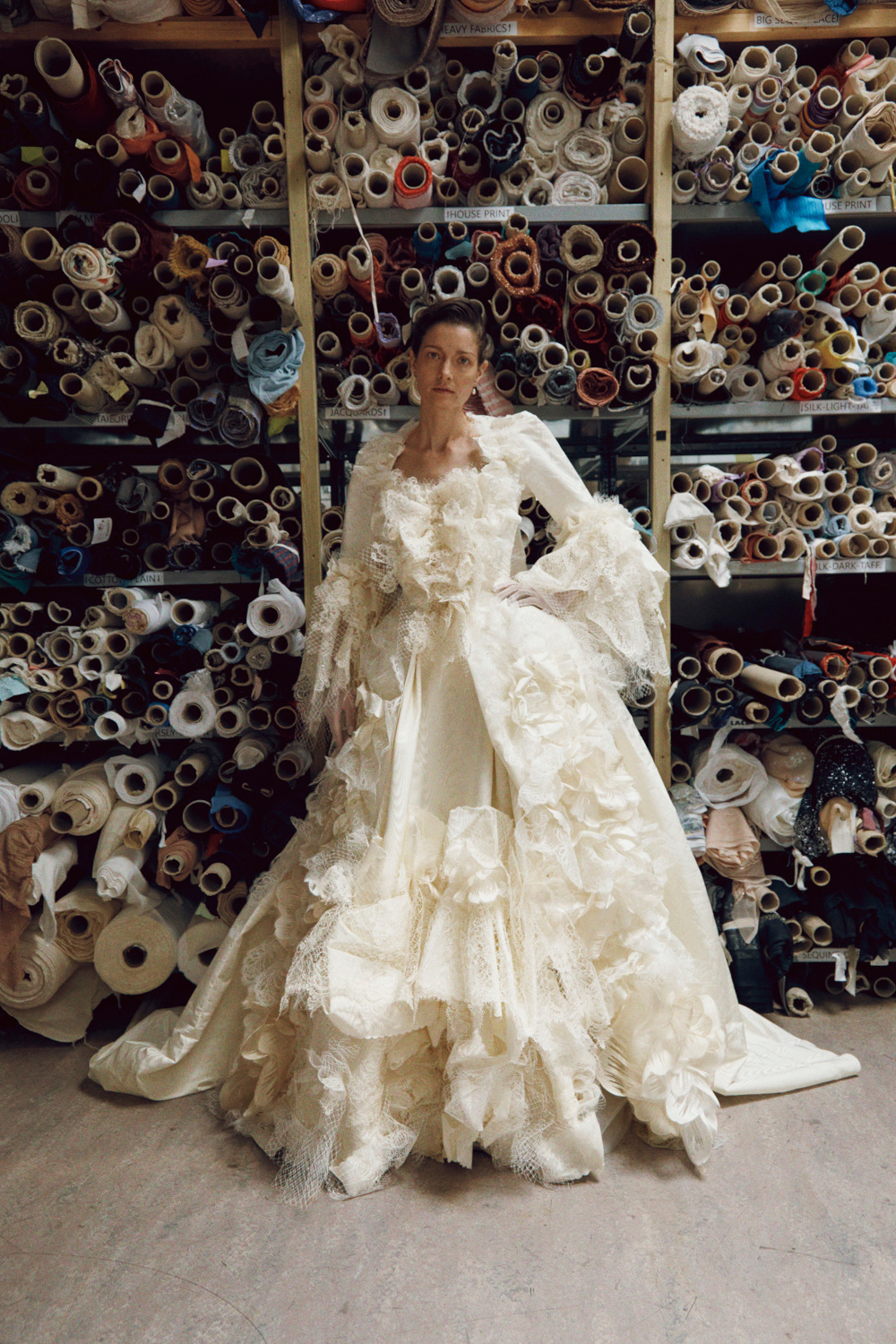 Woman in rococo dress