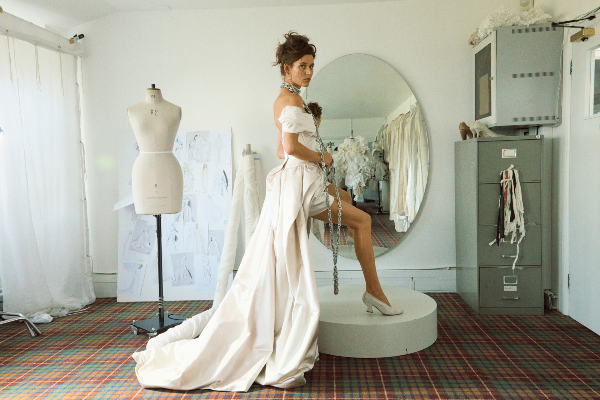 Woman in wedding dress