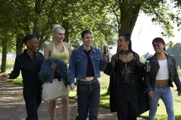 Laquarn Lewis as Lady Die, Hannah Jones as Sasha, Ellis Howard as Byron, Alex Thomas-Smith as Sticky Nikki and Adam Ali as Dirty Damian in What It Feels Like For A Girl