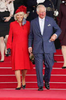 The Prince of Wales and the Duchess of Cornwall leave after attending the opening ceremony of the sixth session of the Senedd in Cardiff, October 2021