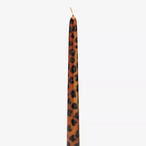 Leopard print tapered candle