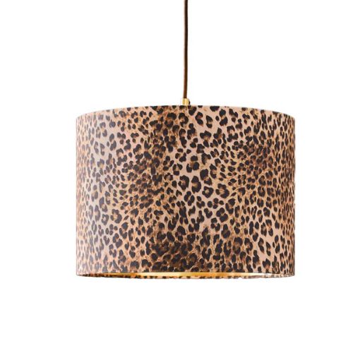 Leopard print drum lampshade