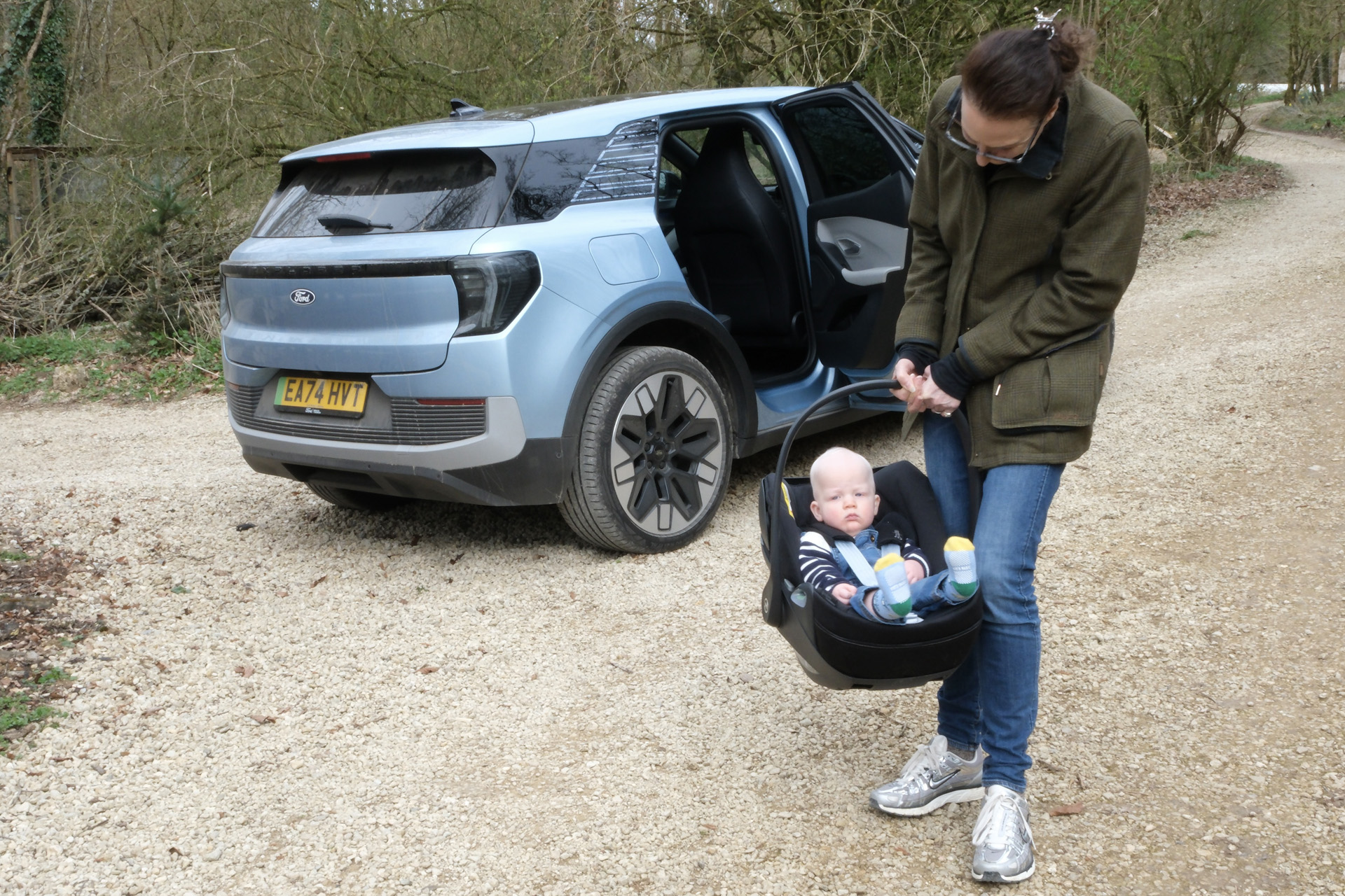 A baby in a car seat