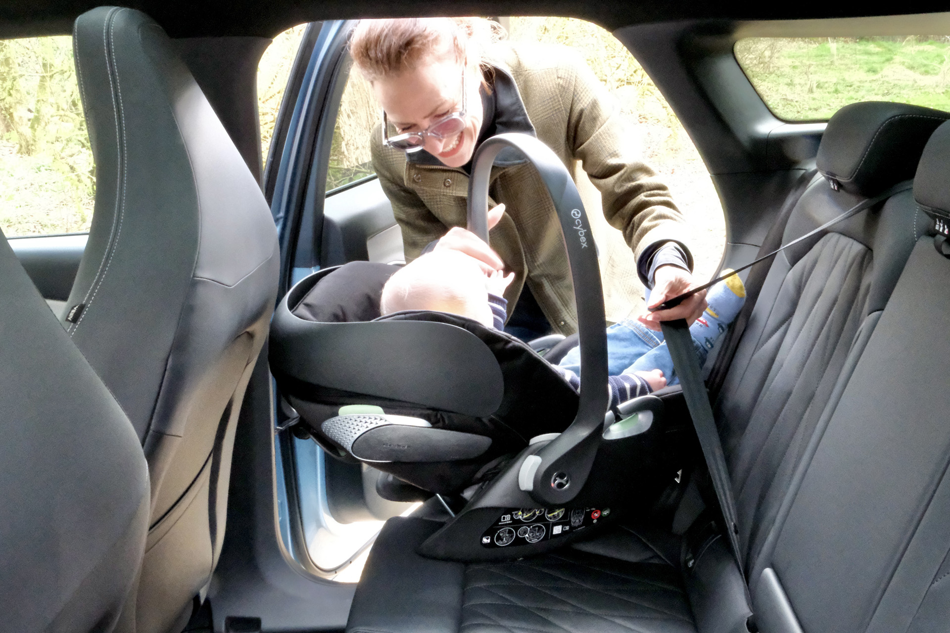 A baby in a car seat