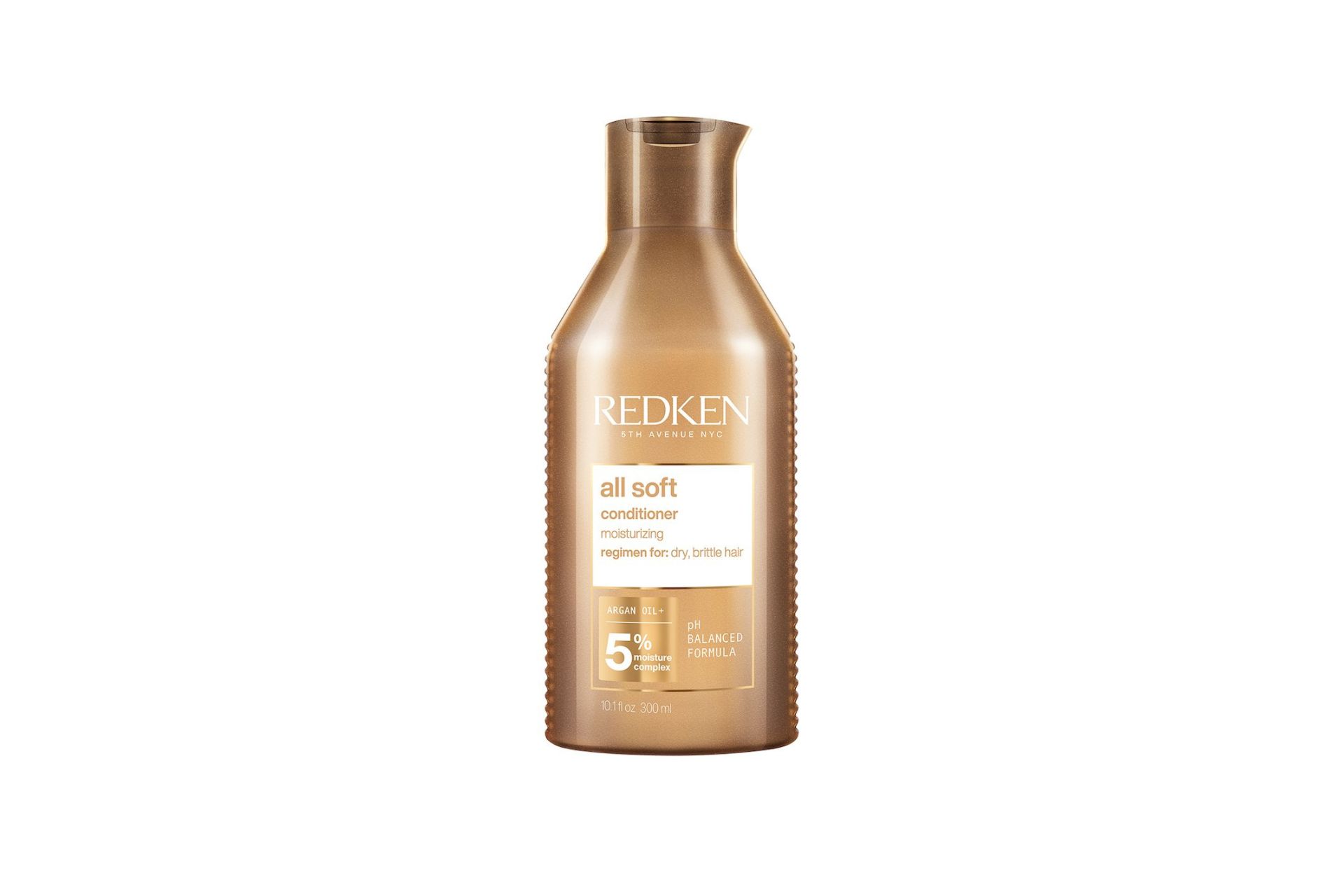 Bronze plastic bottle of Redken conditioner