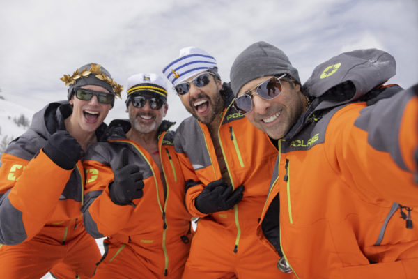 Cory Michael Smith as Venis, Steve Carell as Randall, Jason Schwartzman as Hugo Van Yalk & Ramy Youssef as Jeff in Mountainhead