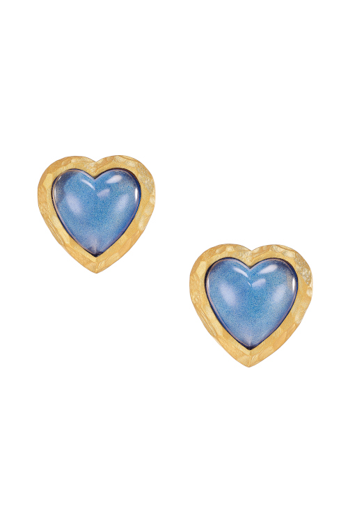 Blue heart earrings