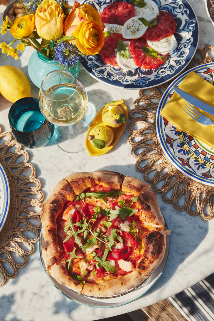 Pizza on the rooftop of The Berkeley