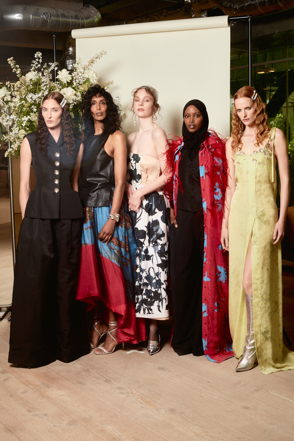 Models in colourful clothes