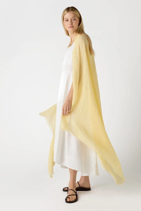 Woman wearing yellow wrap