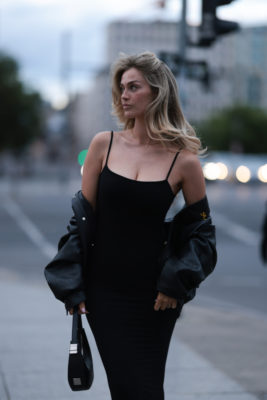Woman with feathered cut