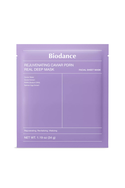 Sheet masks in purple packet