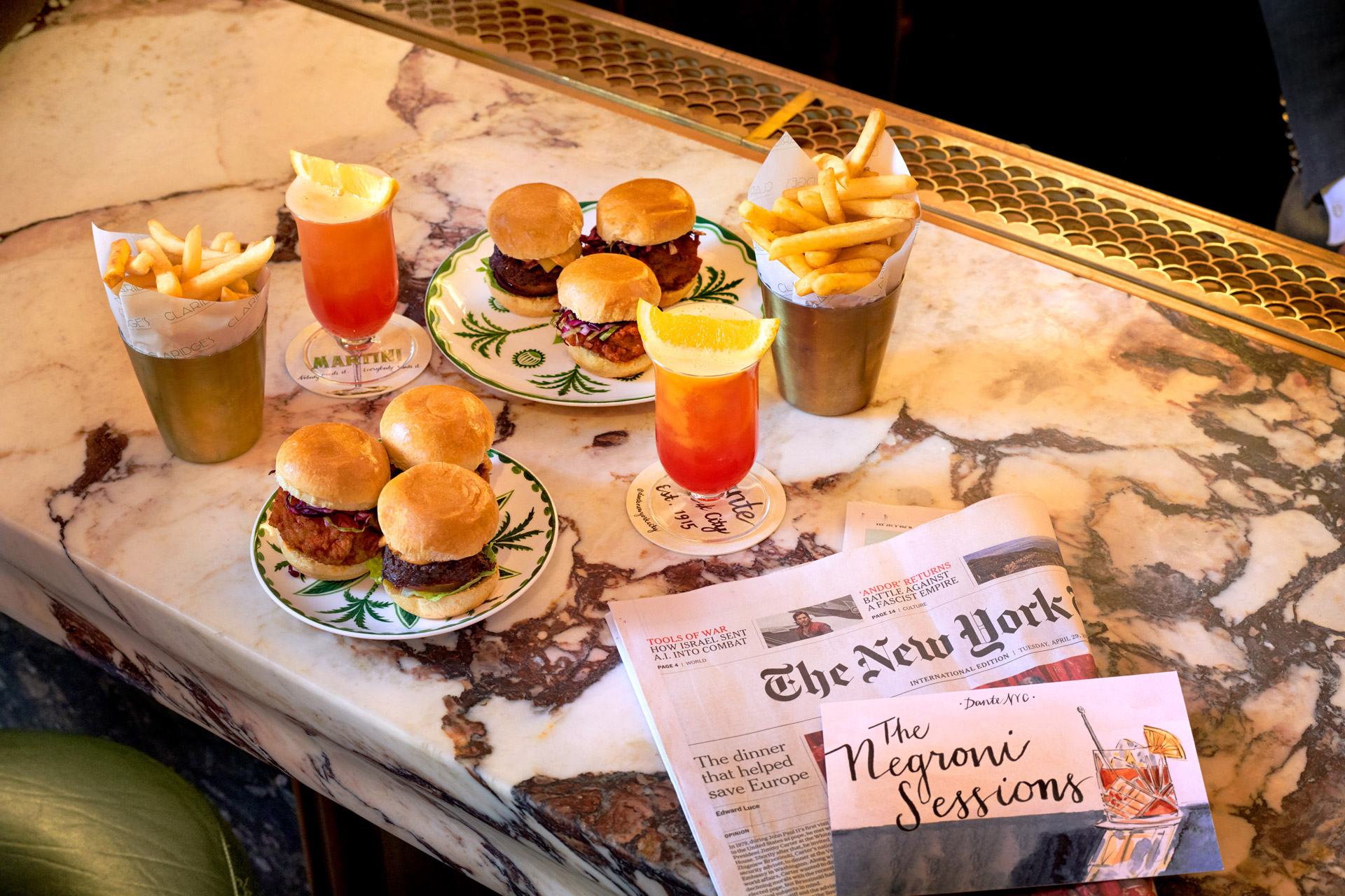 Burgers and cocktails at Claridge's