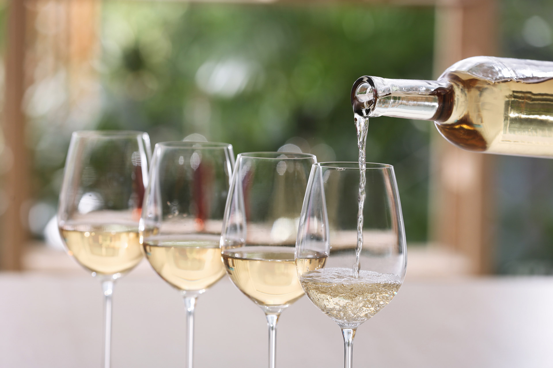 White wine being poured