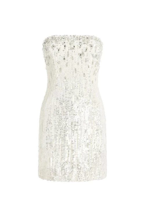 Jenny Packham white beaded mini dress