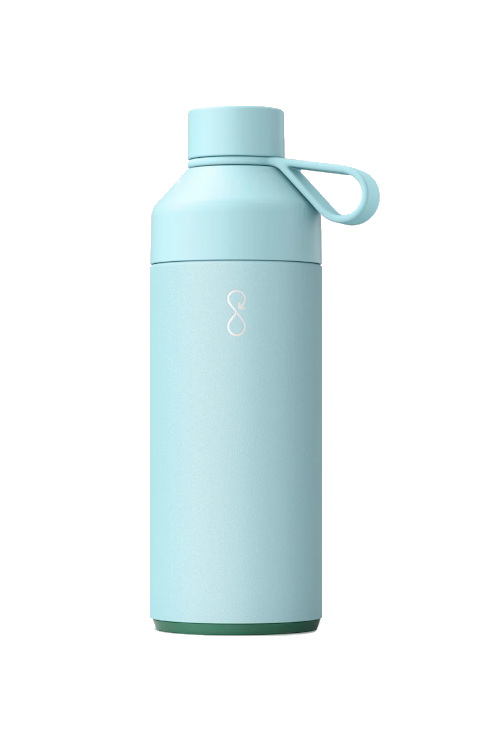 Blue reusable water bottle