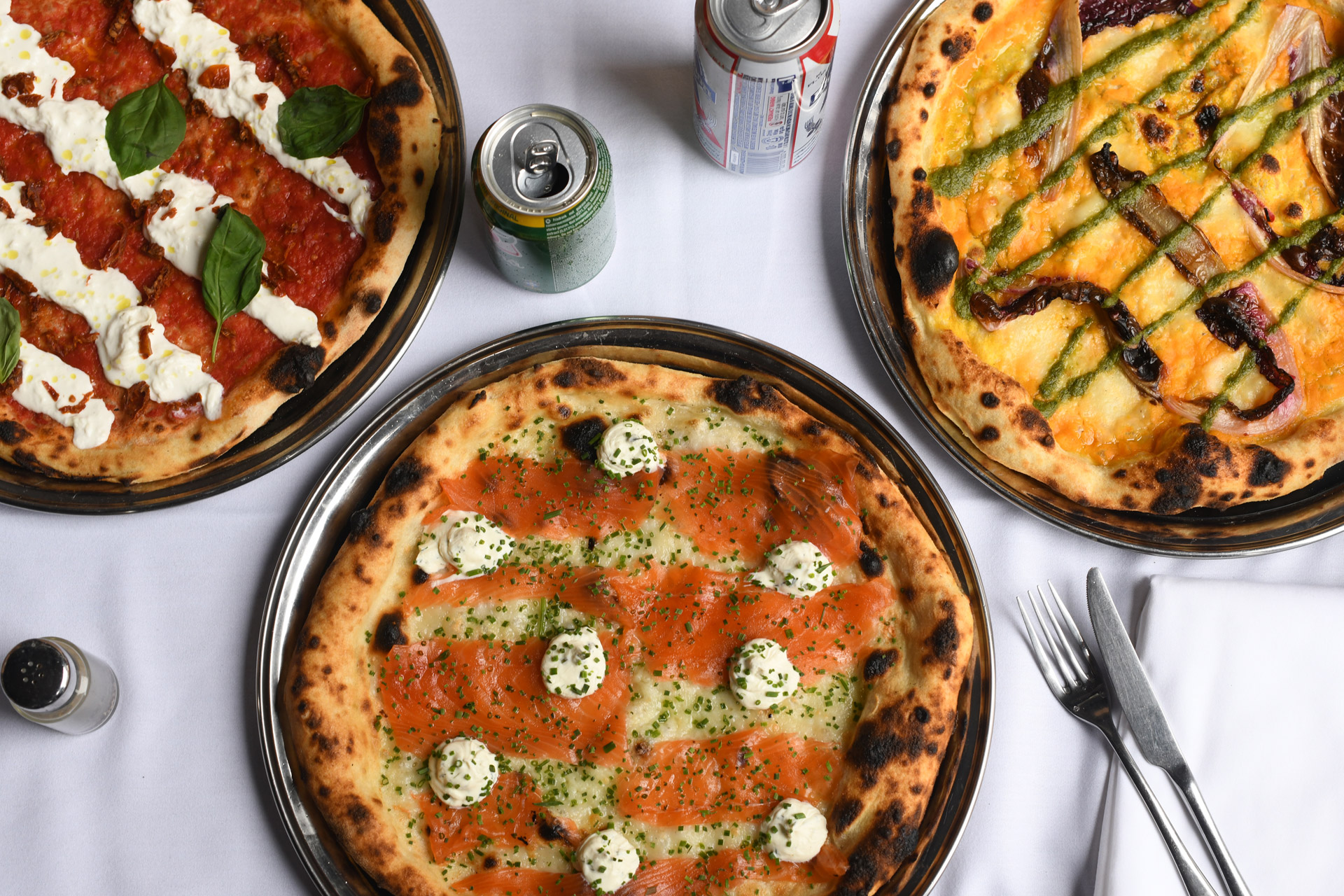 Three pizzas