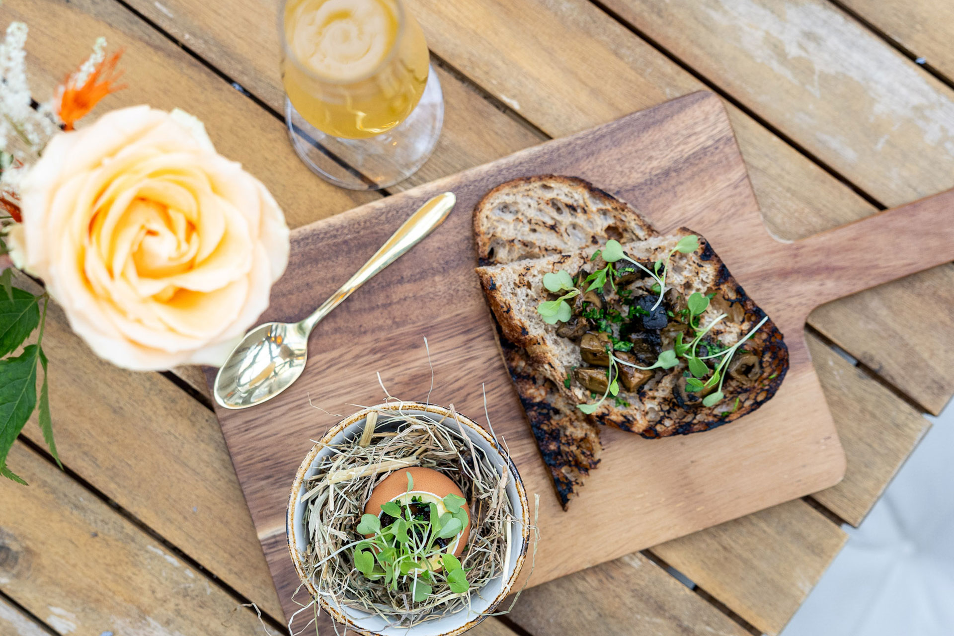 A plate of toast at the Spring Garden at RHS Chelsea Flower Show