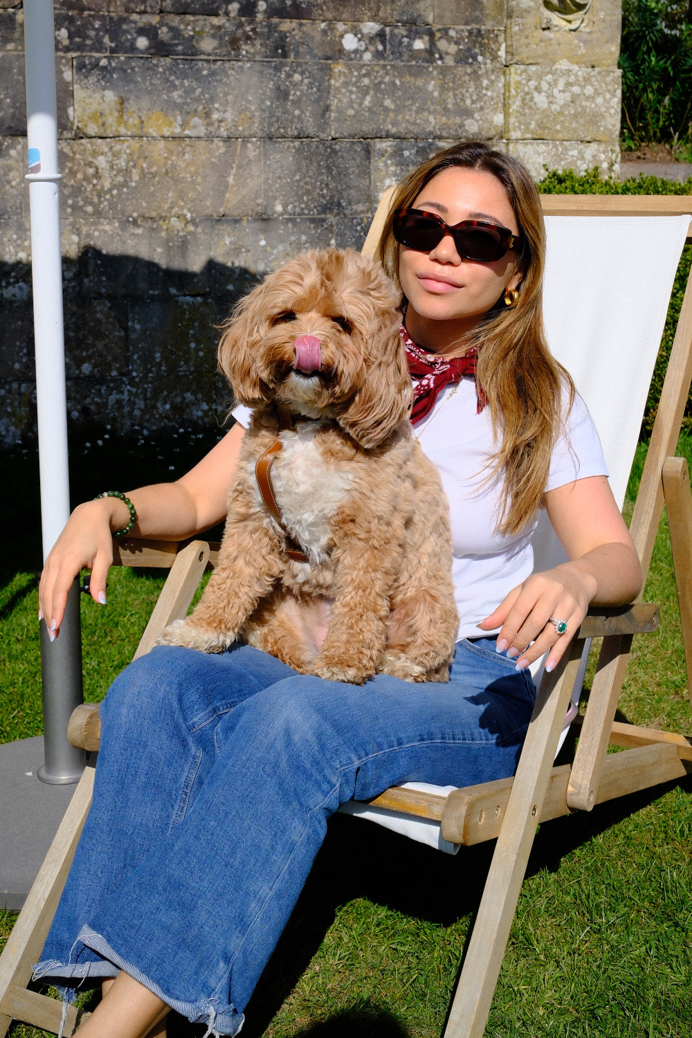 Tamsin Wong and her dog, Rhubarb