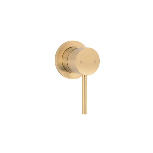Single brushed brass shower fixture
