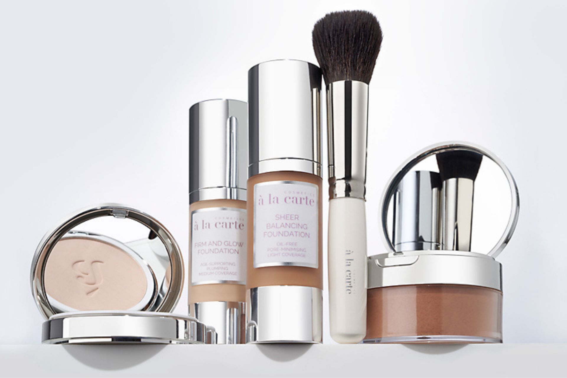 Cosmetics a La Carte foundation and brushes