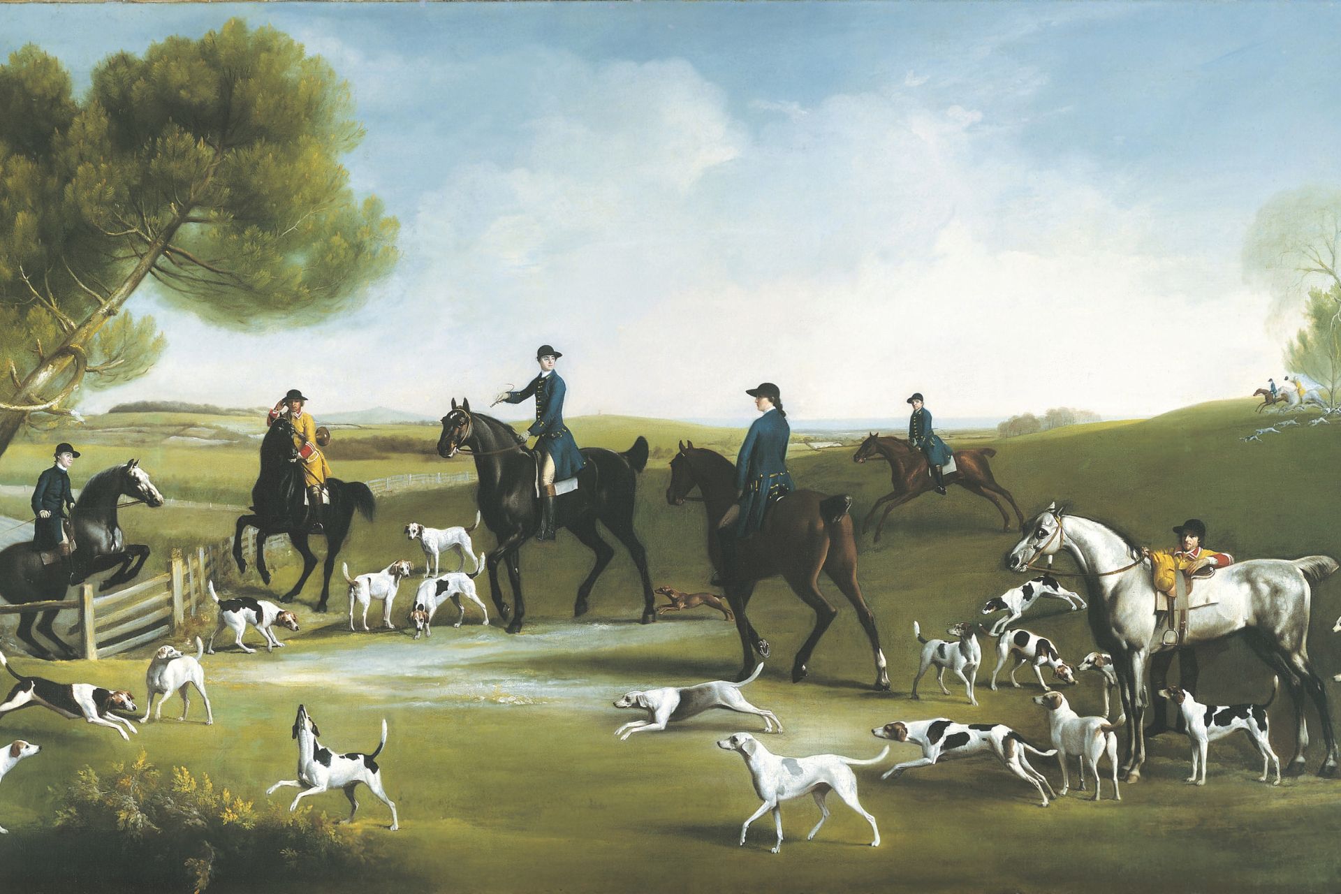 George Stubbs panting of horses and white hunting dogs