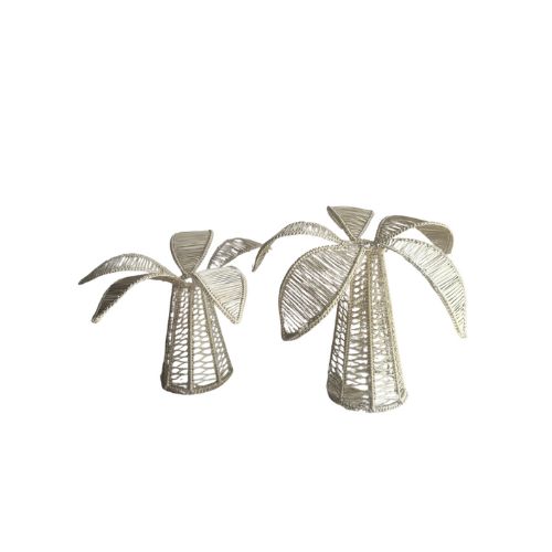 Rattan bud vases in palm tree shape
