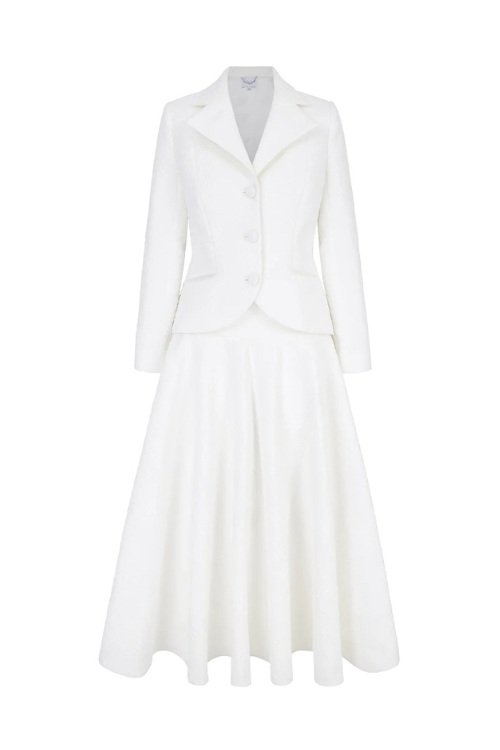 White blazer and skirt