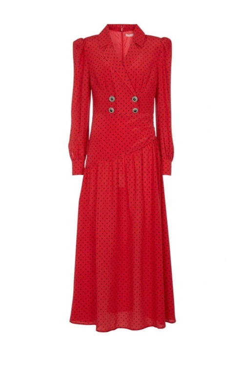 Red polka dot dress