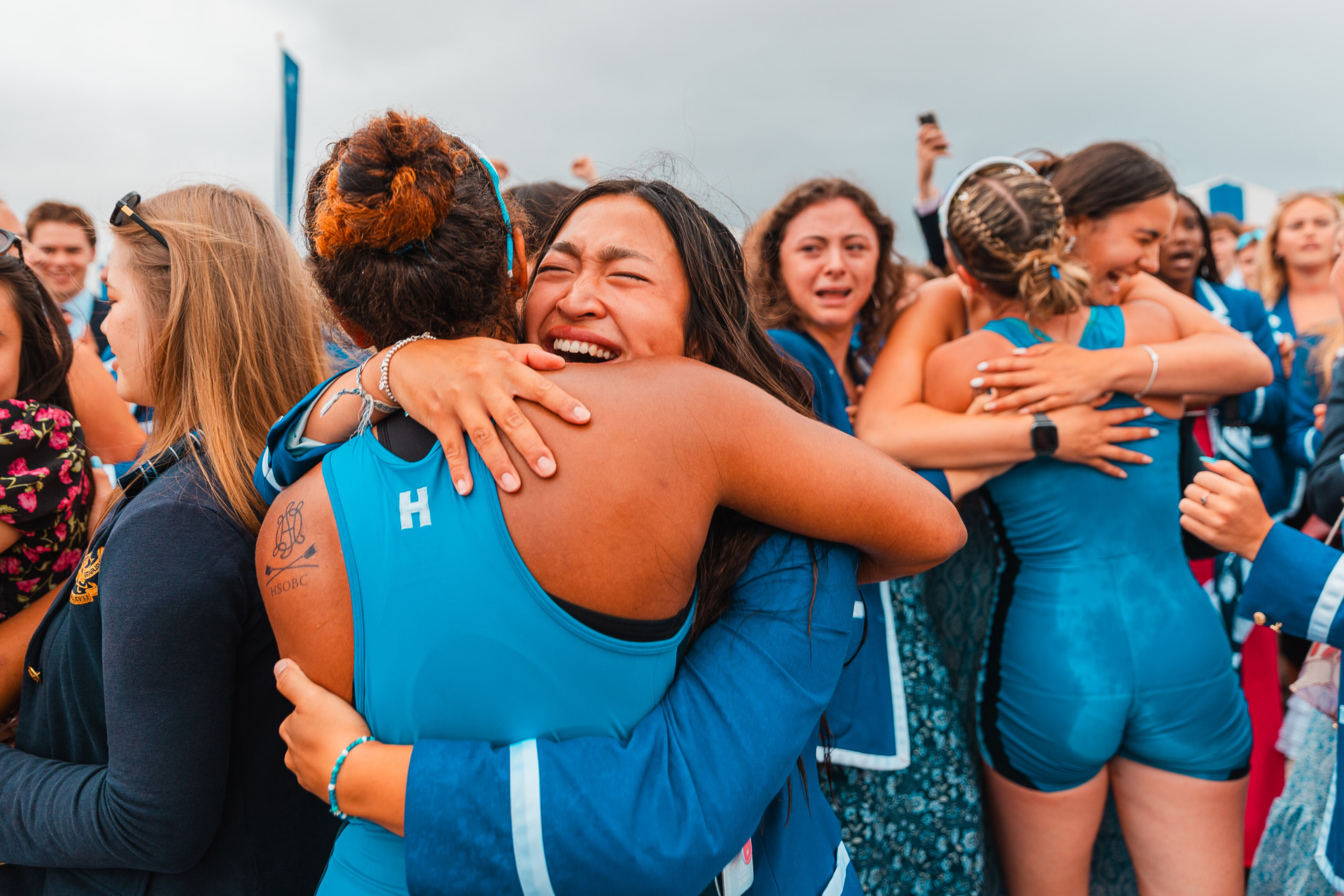 Rowers celebrating their win
