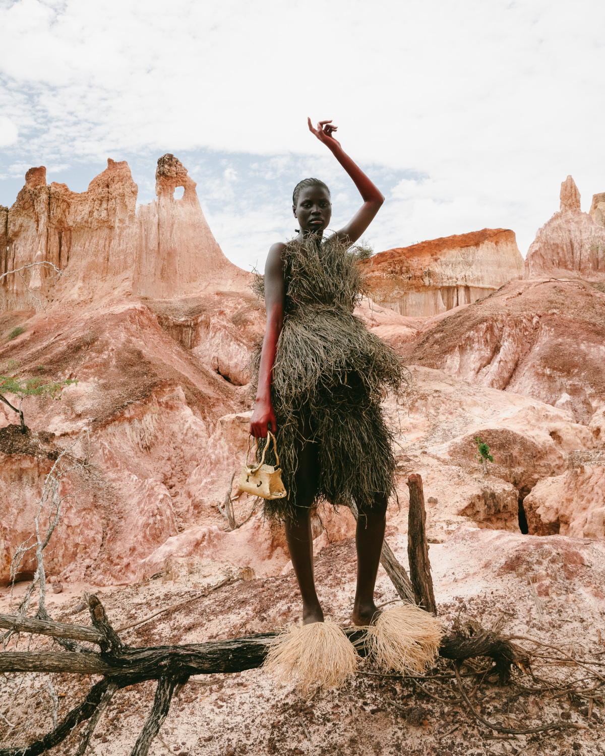 Woman in desert landscape