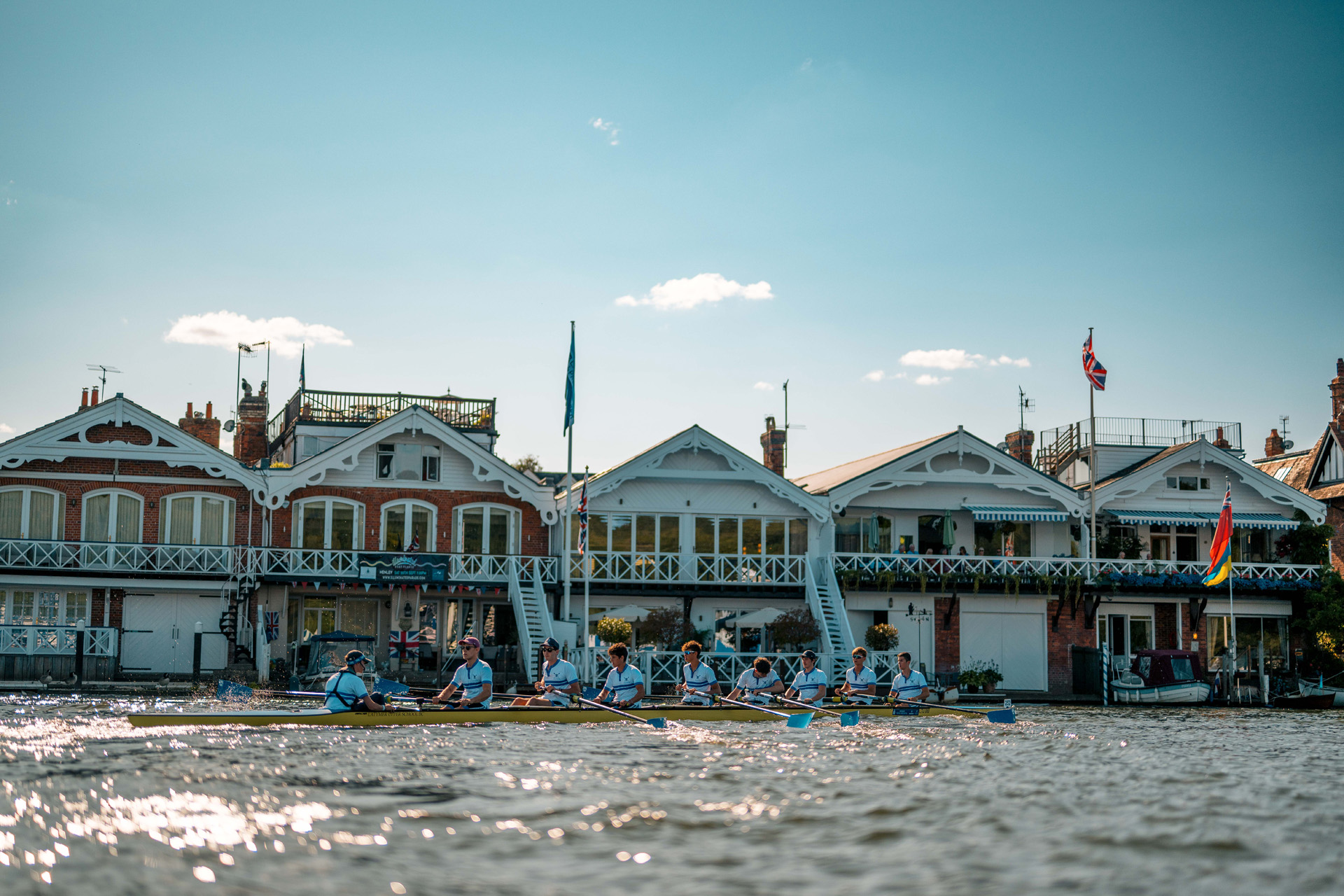 Rowers on the water at Henley Royal Regatta