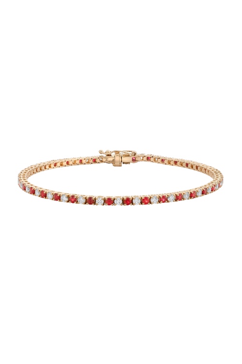 Pragnell Ruby & Diamond Line Bracelet