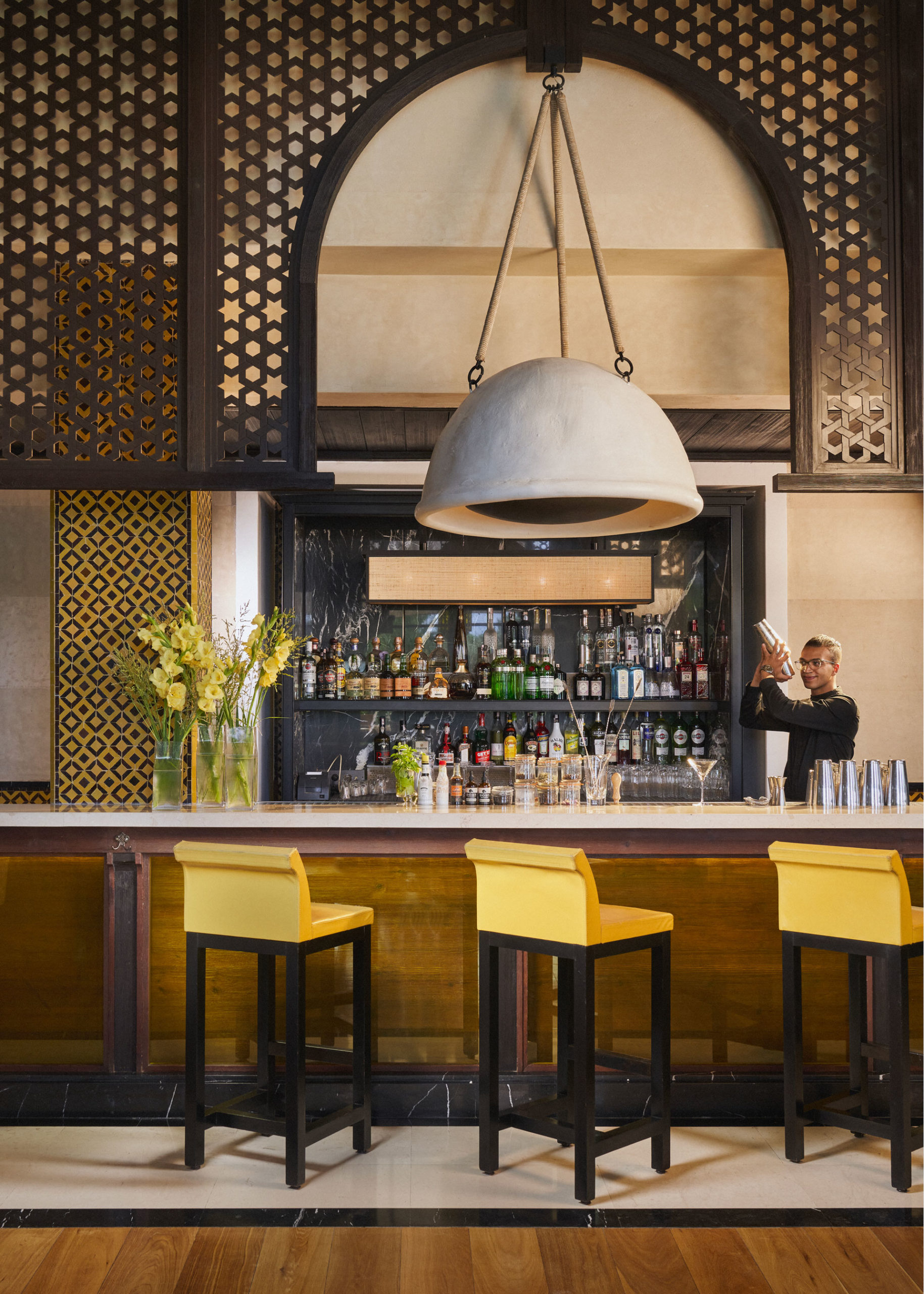 The bar at Ling Ling by Hakkassan at the Mandarin Oriental Marrakesh