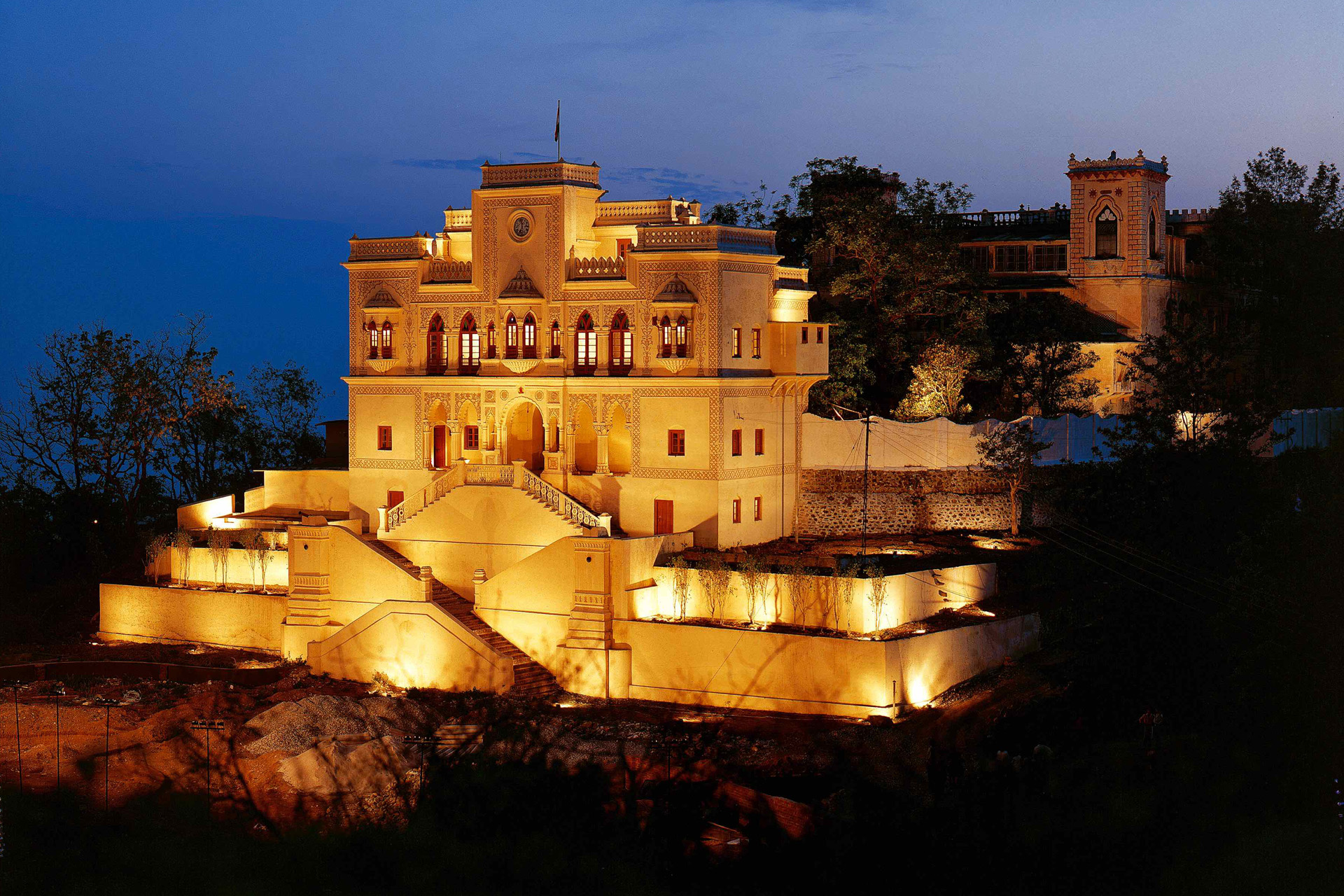 Exterior of Ananda at night