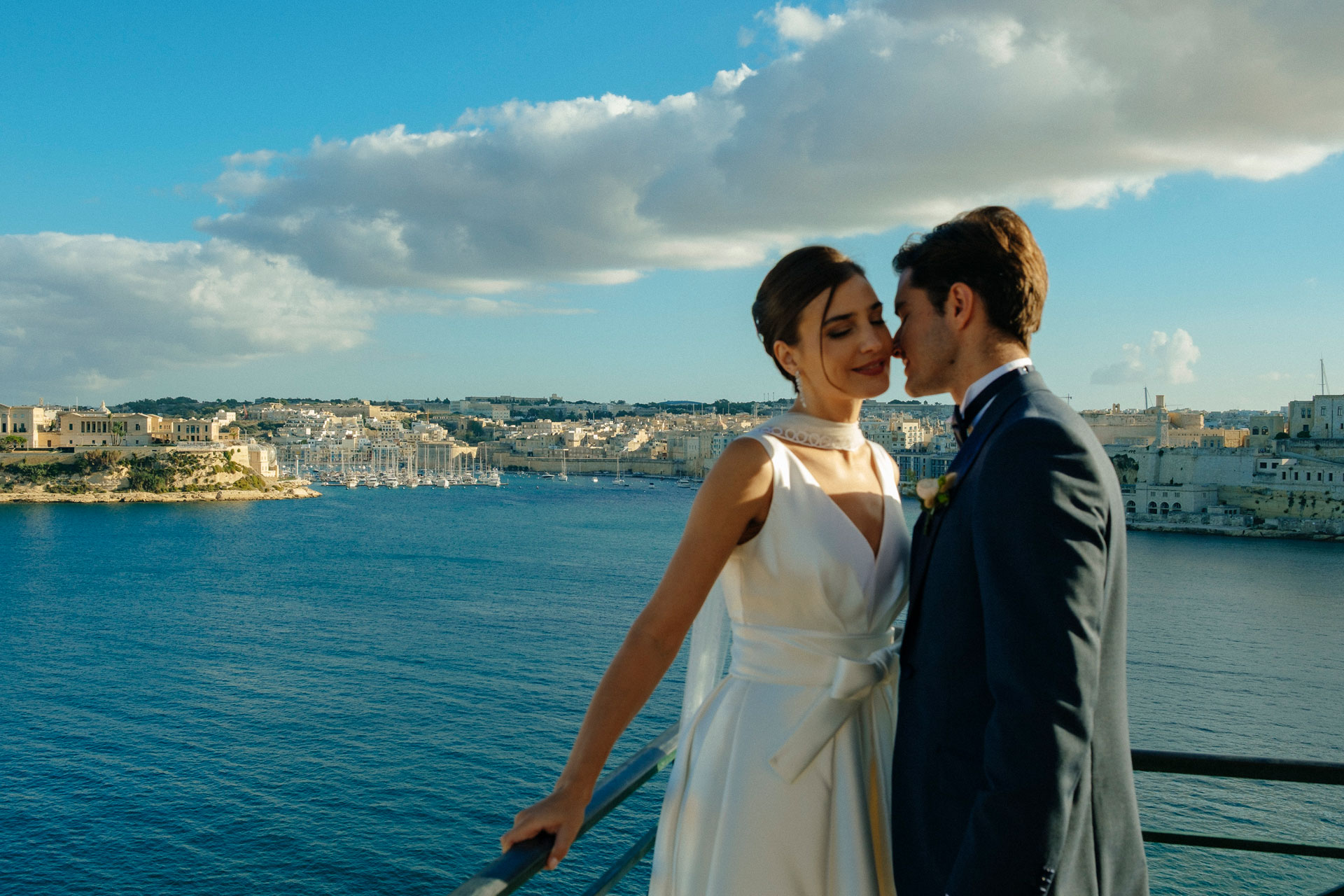 Couple getting married by the sea in Malta